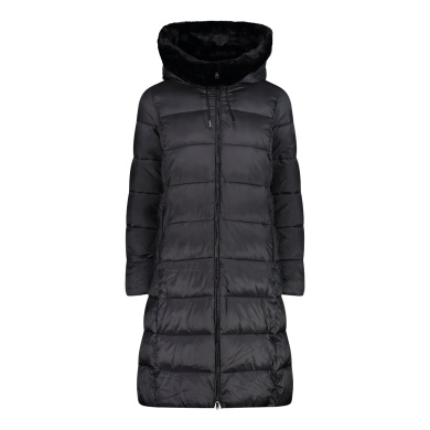 CMP Wintermantel Coat Fix Hood (Glanzeffekt, warm) schwarz Damen